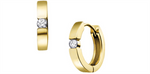 Load image into Gallery viewer, 10K Yellow Gold Diamonds Small Hoop Earrings
