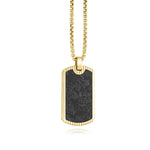 Load image into Gallery viewer, Matte&#39; Gold Stainless Steel Dog Tag Necklace
