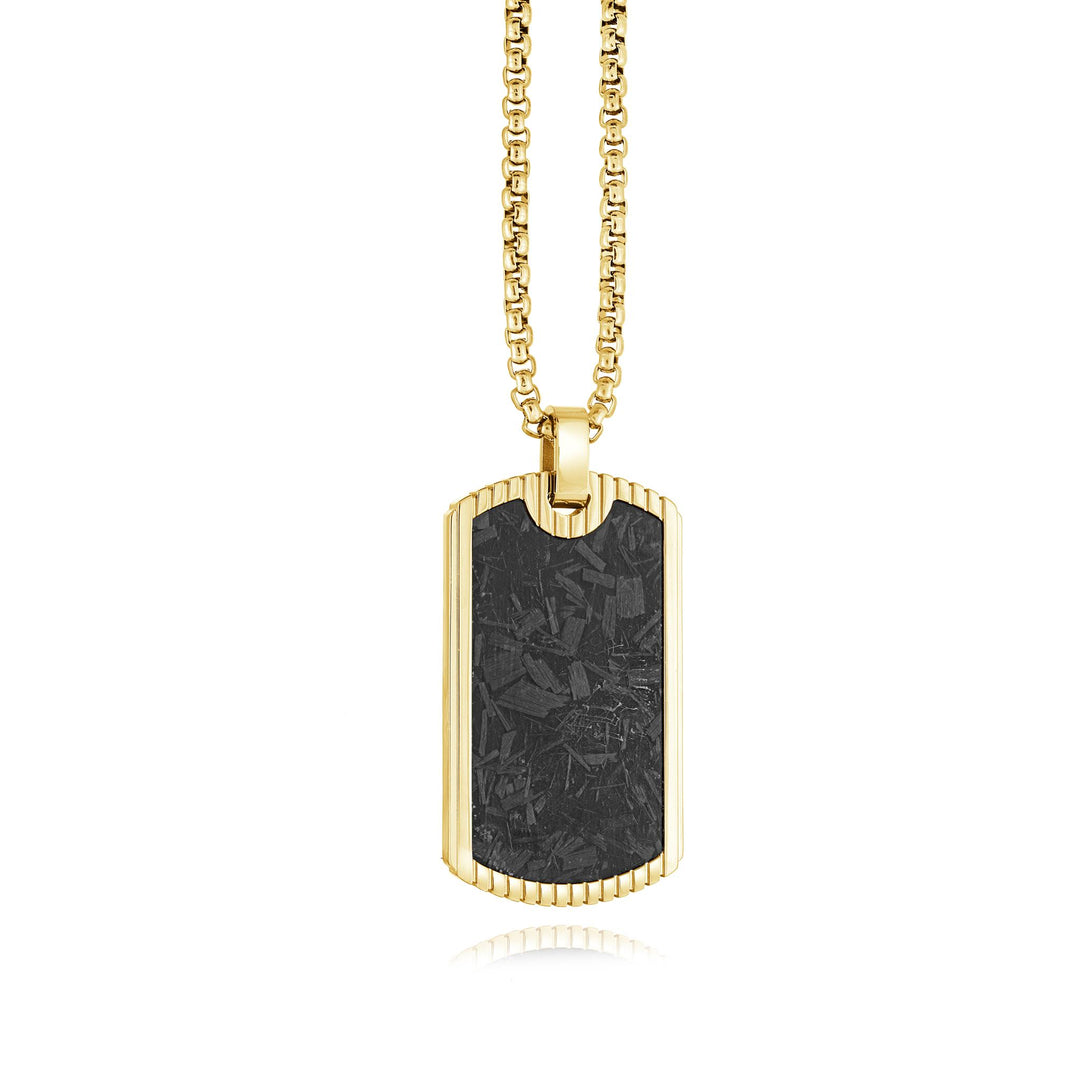 Matte' Gold Stainless Steel Dog Tag Necklace