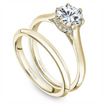 Load image into Gallery viewer, Yellow Gold Hidden Halo Diamond Semi-Mount
