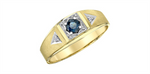 Load image into Gallery viewer, Men&#39;s 10K Yellow &amp; White Gold Sapphire and Diamonds Ring
