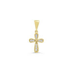 Load image into Gallery viewer, 10K Yellow Gold Cross Diamond Religious Pendant