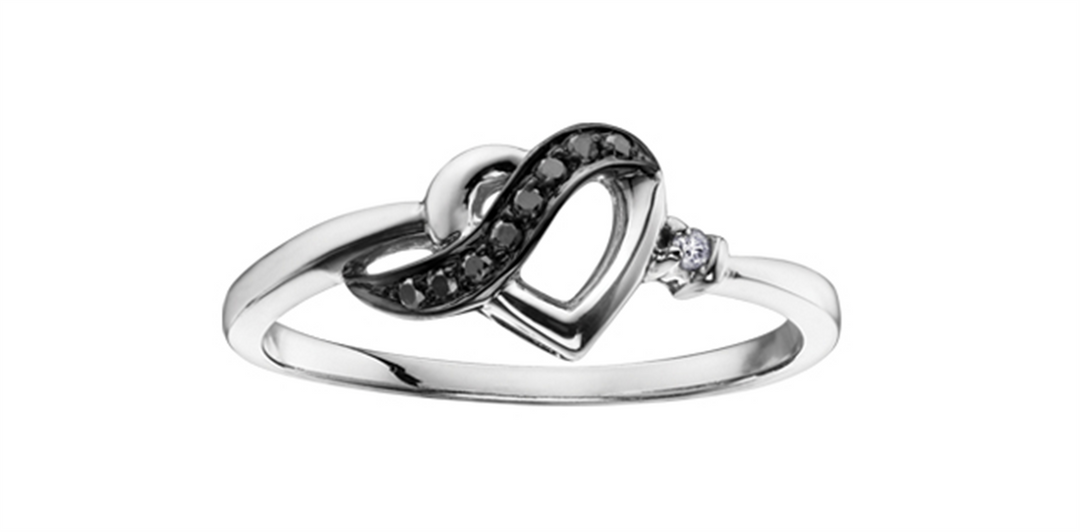 Lady's 10K White Gold Heart Diamond Ring