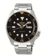 Load image into Gallery viewer, SEIKO5 Men&#39;s Stainless Steel Automatic Sport Watch with Black Dial
