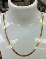 Load image into Gallery viewer, 10K Yellow Gold Solid Herringbone Chain 
Length: 16&quot; + 2&quot;
Width: 3mm
