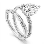 Load image into Gallery viewer, White Gold Side Stones Diamond Engagement Ring Semi-Mount
Fits Centre