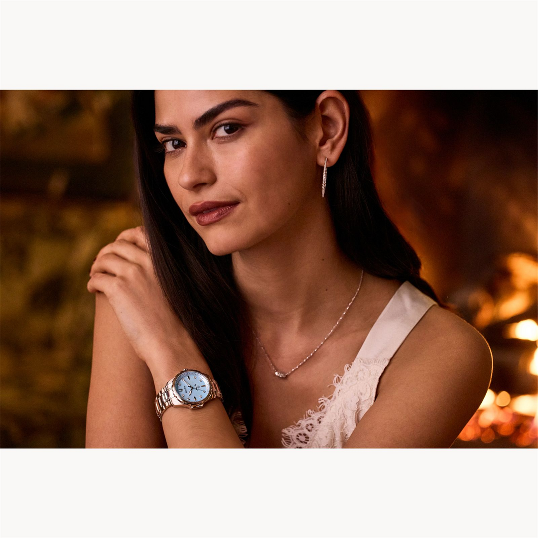 BULOVA Lady's Stainless Steel Quartz Dress Watch with Teal Mother of P
