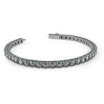 Load image into Gallery viewer, Gun-Metal Grey Stainless Steel Tennis Bracelet with Black Cubic Zircon
