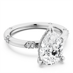 Load image into Gallery viewer, White Gold Side Stones Diamond Engagement Ring Semi-Mount
Fits Centre