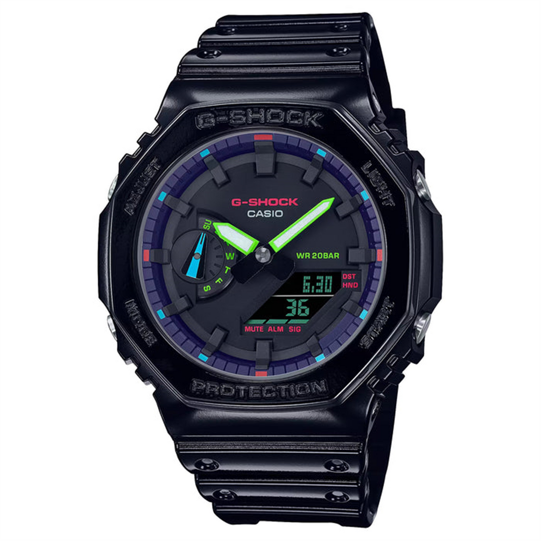 GSHOCK Unisex Carbon/Resin Analogue/Digital Sport Watch with Multicoloured Dial