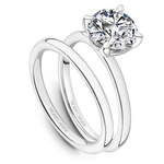Load image into Gallery viewer, 14K White Gold Solitaire Diamond Engagement Ring Semi-Mount
Fits Cent