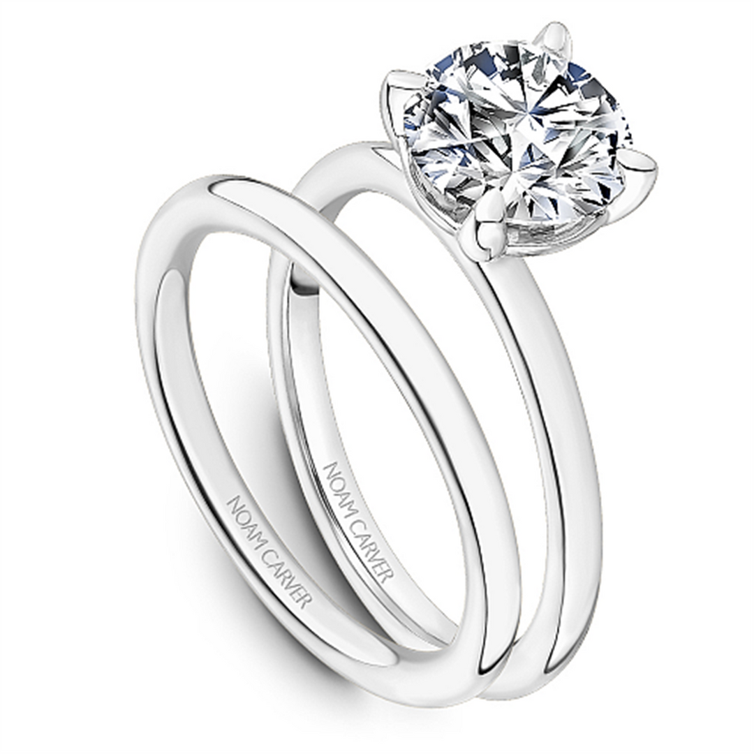 14K White Gold Solitaire Diamond Engagement Ring Semi-Mount
Fits Cent