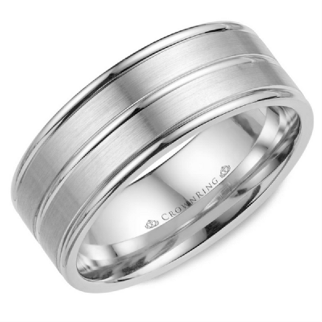 Men's Gold Flat Band with Satin Finish