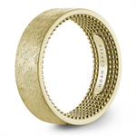 Load image into Gallery viewer, Men's Yellow Gold Flat Band with Diamond Brushed Finish