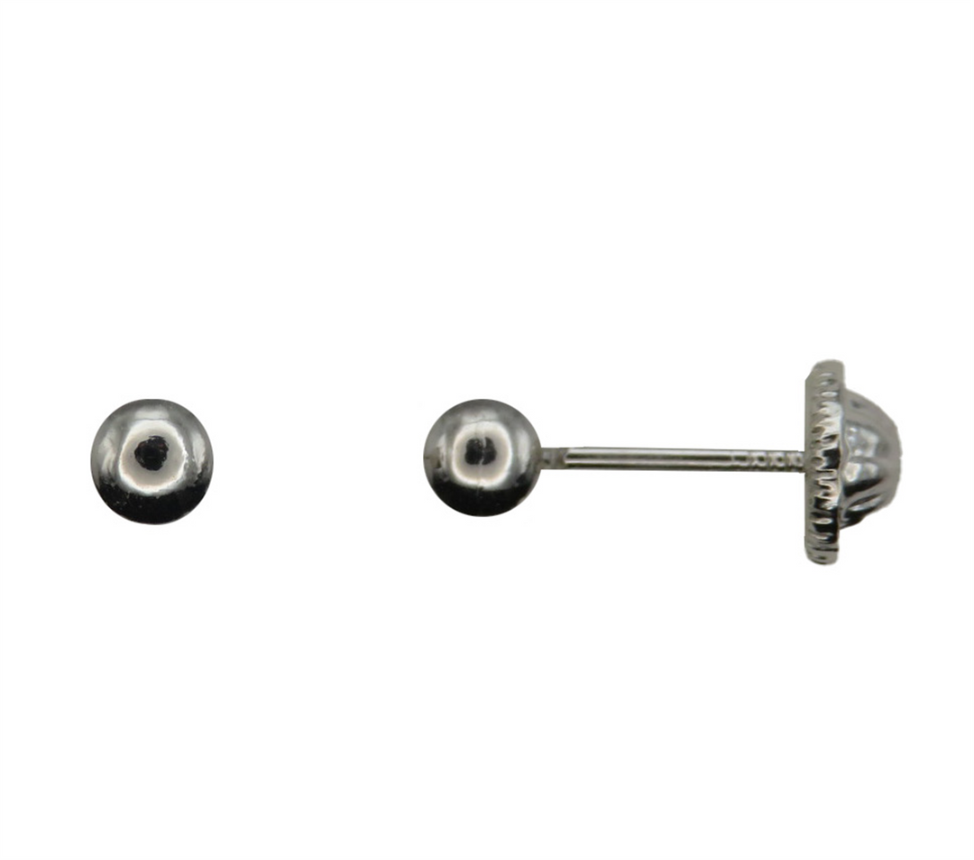 Kid's 10K White Gold Ball Stud Earrings

Dimensions: 4mm