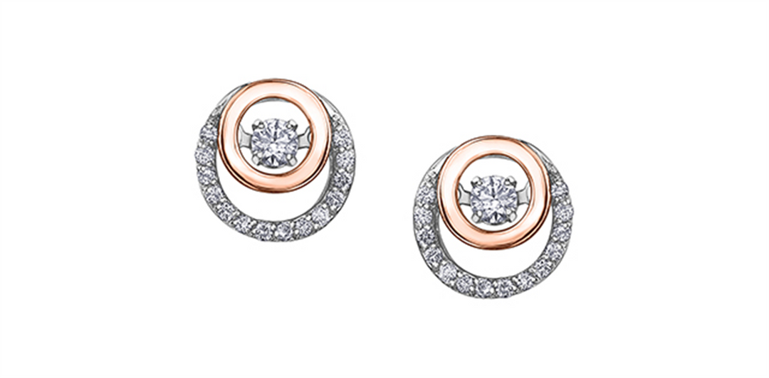 10K Rose & White Gold Northern Dancer Diamonds Stud Earrings
Total Di