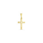 Load image into Gallery viewer, 10K Yellow Gold Cross Diamond Religious Pendant
