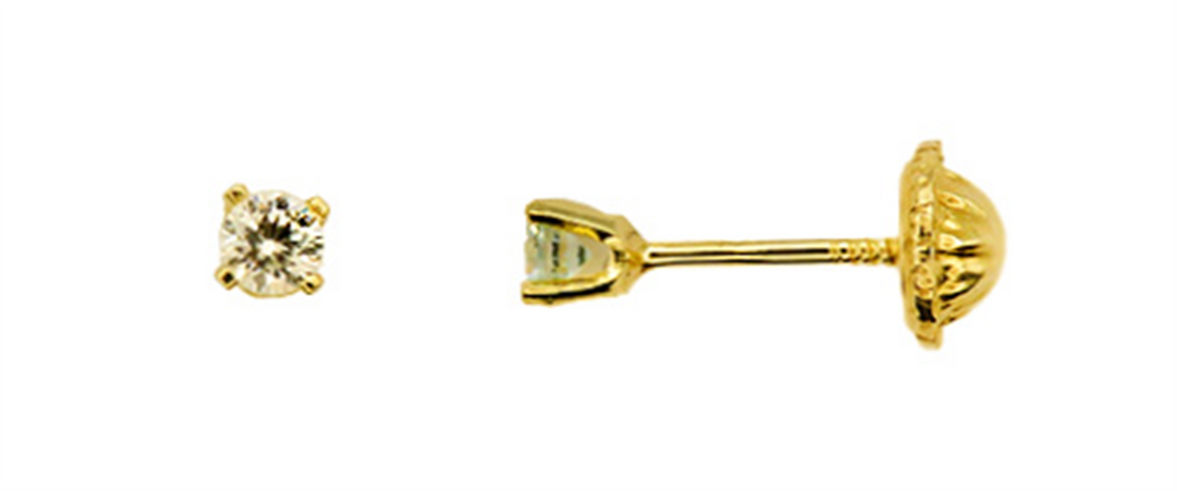 Kid's 10K Yellow Gold Round CZ Stud Earrings

Dimensions: 2.5mm