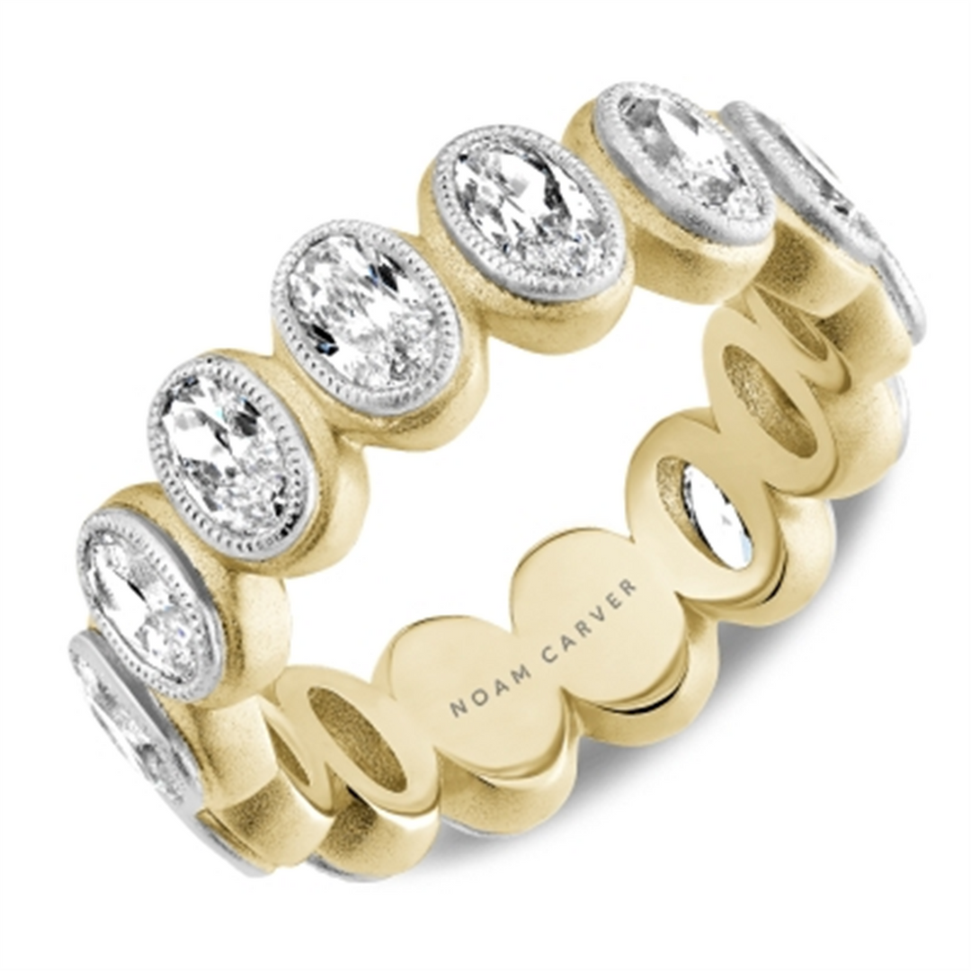 Lady's Yellow & White Gold Bezel Set Eternity Lab Diamonds Band
Diamond Shape: Oval