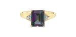 Load image into Gallery viewer, 10K Yellow Gold Mystic Topaz and Diamonds Ring
Primary Stone: Emerald
