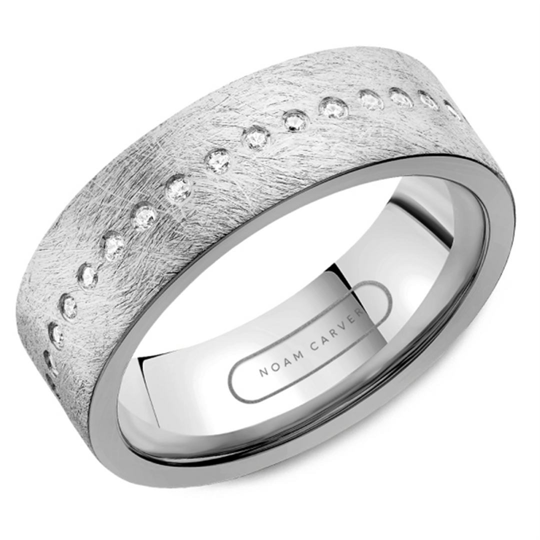 Men's White Gold Flat Diamond Band
Total Diamonds: 0.24cttw
Top Widt