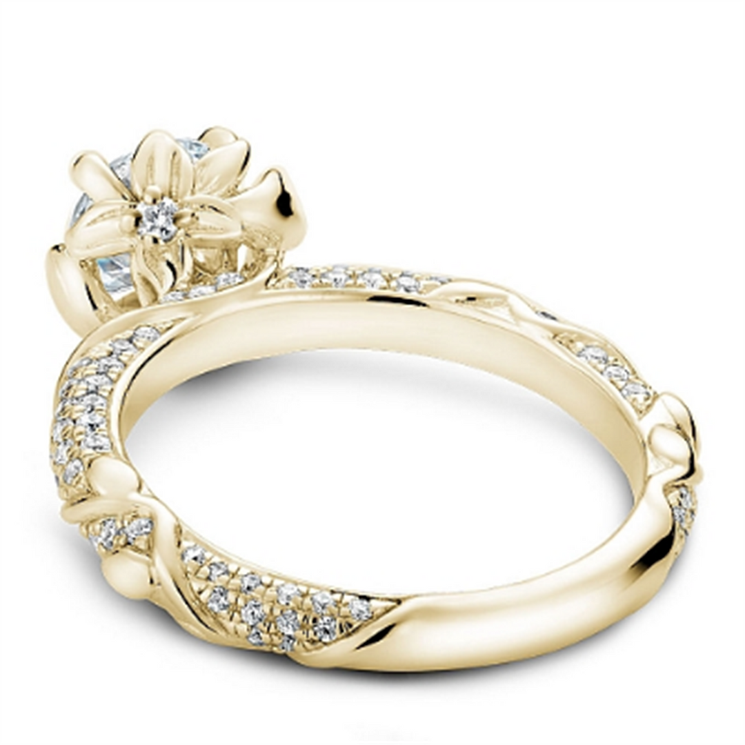 Yellow Gold Floral Diamond Semi-Mount