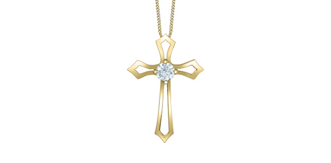 10K Yellow Gold Lab Diamond Cross Religious Pendant Necklace

PENDAN