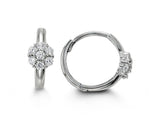 Load image into Gallery viewer, Kid&#39;s 14K White Gold Flower Huggie Earrings
Collection: Baby
