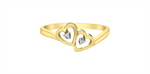 Load image into Gallery viewer, Lady&#39;s 10K Yellow Gold Double Hearts Diamond Ring 
Total Diamonds: 0.
