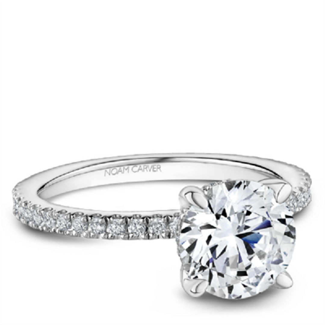 White Gold Side Stones Diamond Semi-Mount