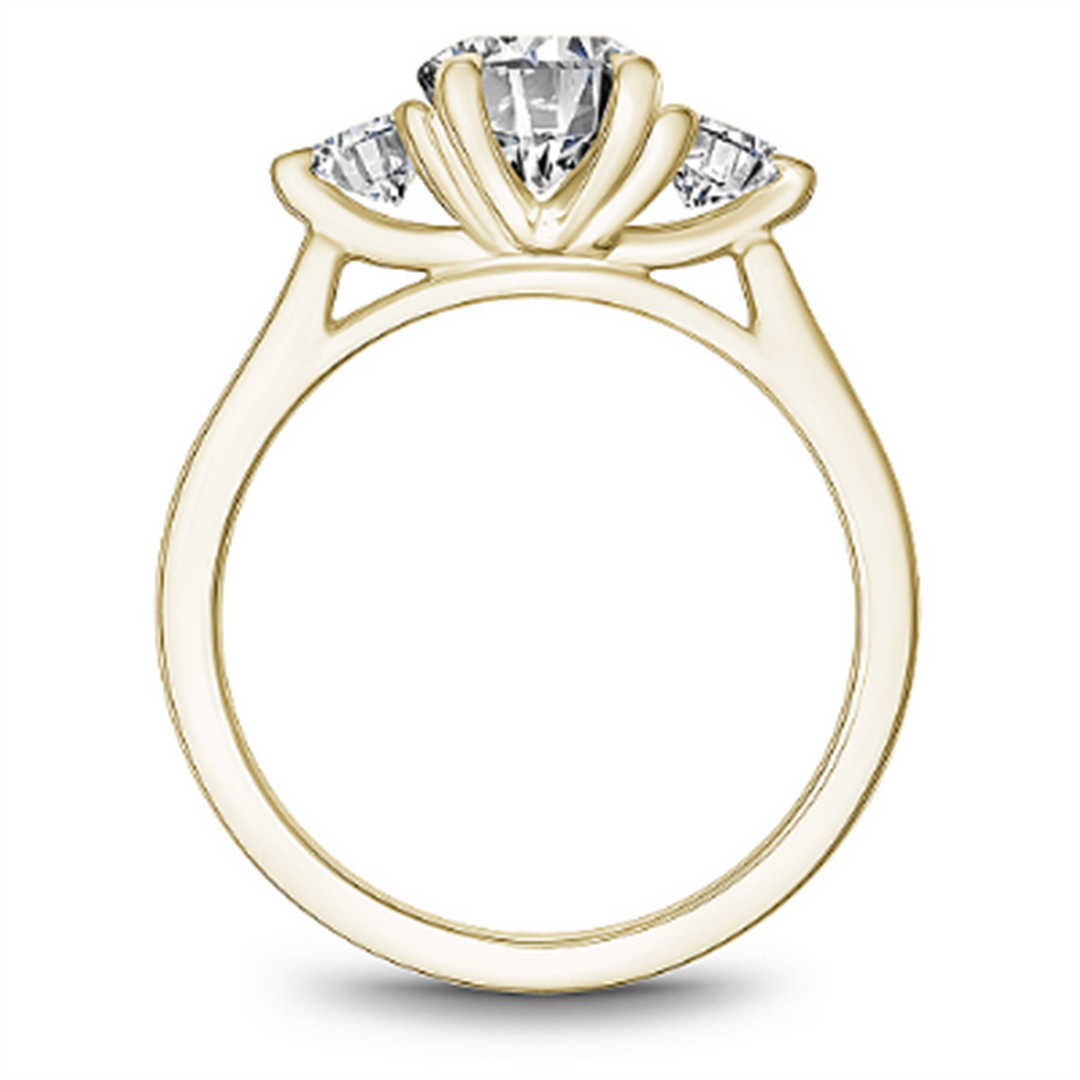 Yellow Gold 3 Stone Diamond Semi-Mount