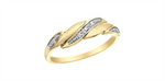 Load image into Gallery viewer, Lady&#39;s 10K Yellow Gold Twist Diamond Ring 
Total Diamonds: 0.05 cttw
