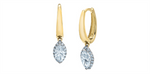 Load image into Gallery viewer, 14K Yellow &amp; White Gold Halo Lab Diamonds Dangle Earrings
Total Diamo

