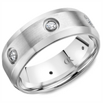 Load image into Gallery viewer, Men's White Gold Bevel Diamond Band 
Total Diamonds: 0.23cttw
Top Wi
