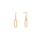 Load image into Gallery viewer, 10K Yellow Gold Paperclip Drop Polished Stud Earrings 
 
Dimensions: