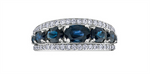 Load image into Gallery viewer, 10K White Gold Multi Row Sapphires and Diamonds Band
Primary Stone: O
