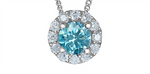 Load image into Gallery viewer, 10K White Gold Blue Lab Diamond Halo Pendant Necklace

PENDANT
Tota
