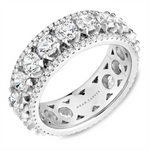 Load image into Gallery viewer, Lady&#39;s White Gold Prong Set Eternity Lab Diamonds Band
Diamond Shape: Round, Round
