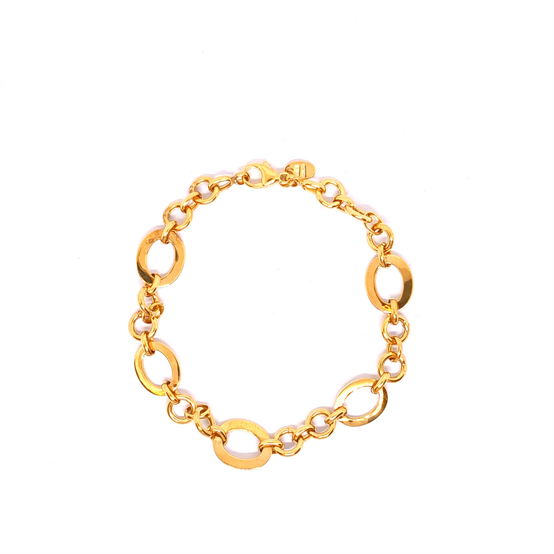 10K Yellow Gold Fancy Link Bracelet
Bracelet Width: 99mm
Length: 7.5