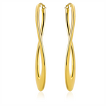 Load image into Gallery viewer, Yellow Sterling Silver Polished Long Twisted Hoop Earrings
Earring Le
