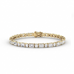 Load image into Gallery viewer, 10K Yellow Gold Lab Diamonds Tennis Bracelet 
Total Diamonds: 10 cttw