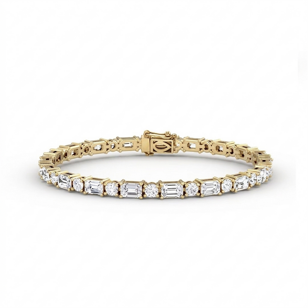 10K Yellow Gold Lab Diamonds Tennis Bracelet 
Total Diamonds: 10 cttw