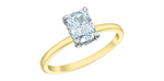 Load image into Gallery viewer, 14K White &amp; Yellow Gold Hidden Halo Radiant Lab Diamond Engagement Rin
