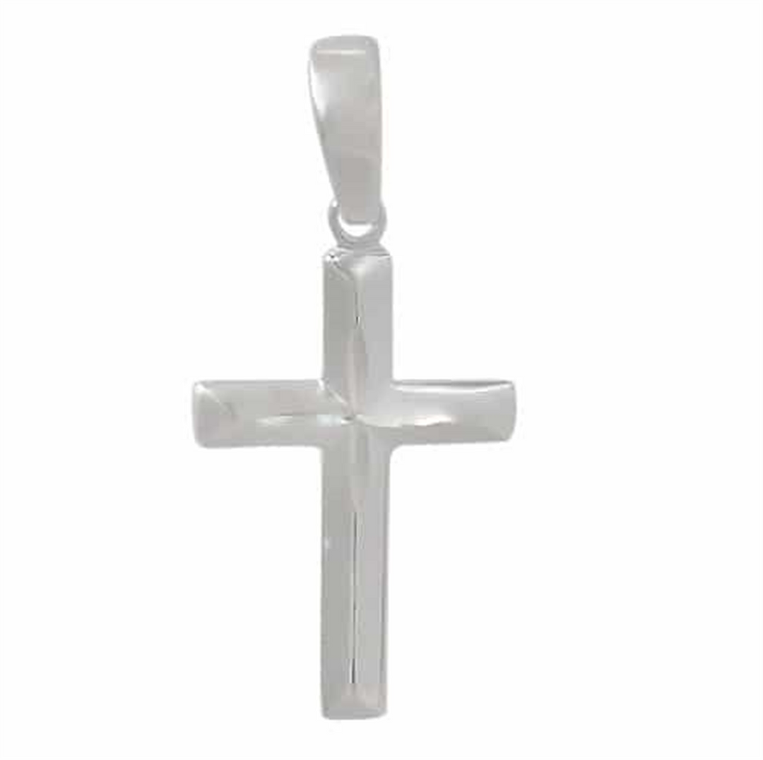 Sterling Silver Polished Cross Religious Pendant 
Length: 20mm