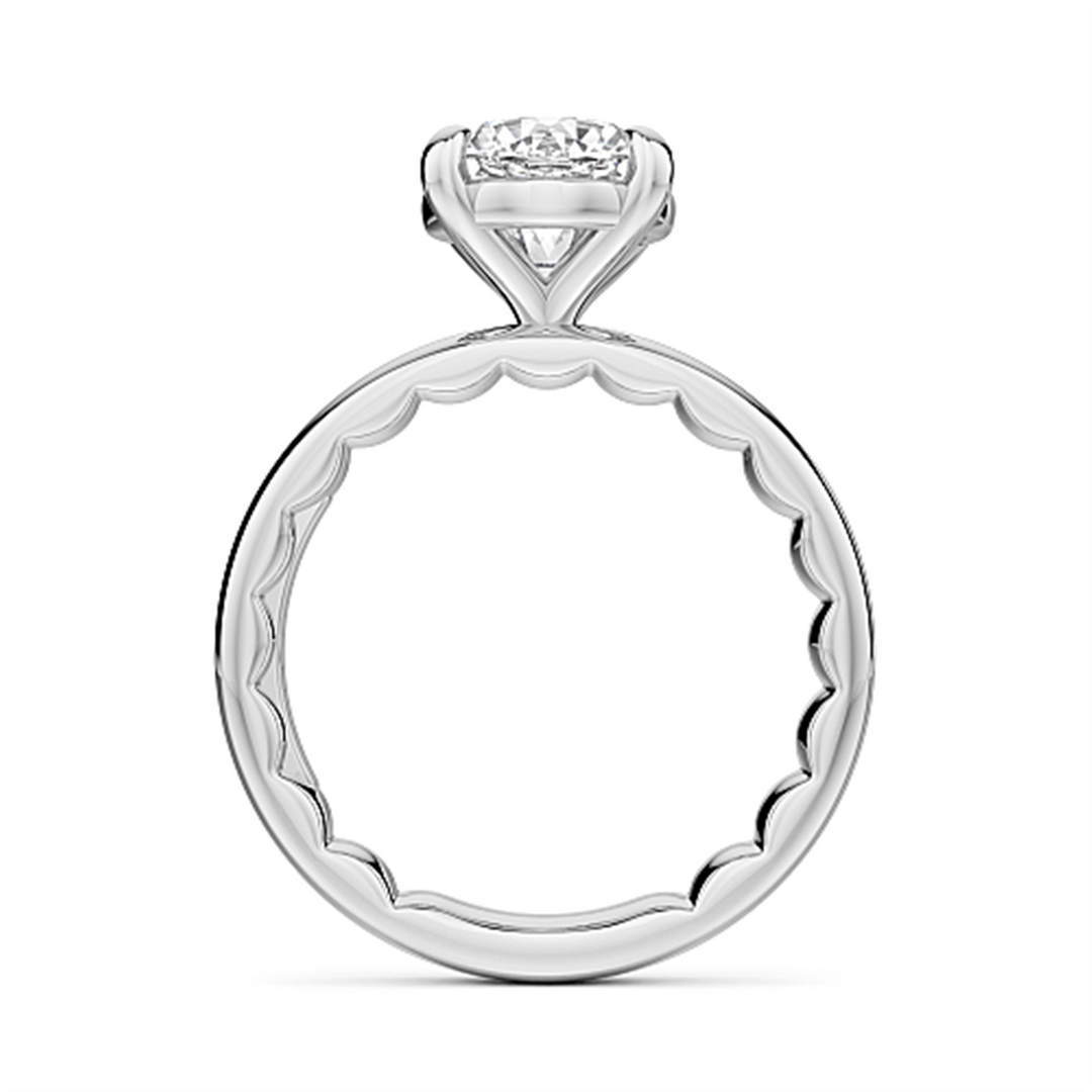 14K White Gold Solitaire Diamond Engagement Ring Semi-Mount
Fits Cent