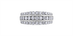 Load image into Gallery viewer, Lady&#39;s 10K White Gold Multi Row Diamond Band 
Total Diamonds: 1.01 ct
