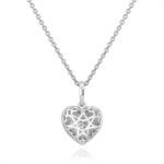 Load image into Gallery viewer, White Sterling Silver Puffed Heart Polished Pendant Necklace

PENDAN