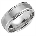 Load image into Gallery viewer, Men&#39;s Gold Bevel with Milgrain Band with Satin Finish
