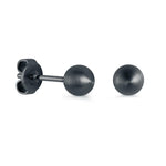 Load image into Gallery viewer, Black Stainless Steel Ball Matte&#39; Stud Earrings
Dimensions: 5mm mm
