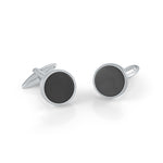 Load image into Gallery viewer, Stainless Steel Cufflinks with Onyx 
Finish: Matte&#39;
